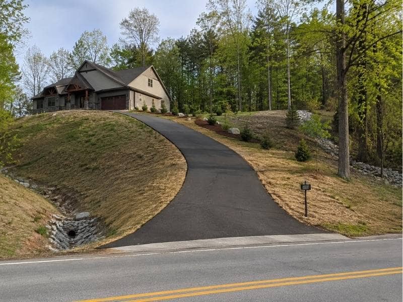 Topographic Survey for a steep residential driveway and sloped terrain in Knoxville Tennessee